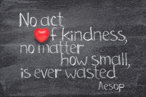 "No act of kindness, no matter how small, is ever wasted." Aesop
